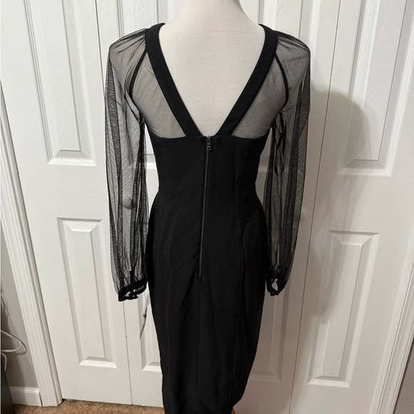 Maggy London Women’s NWT Carmindy Illusion Long Sleeve Midi Dress $158 - Picture 5 of 16